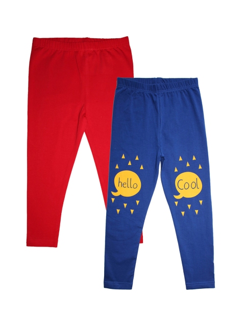 

KiddoPanti Girls Pack of 2 Ankle-Length Leggings, Red