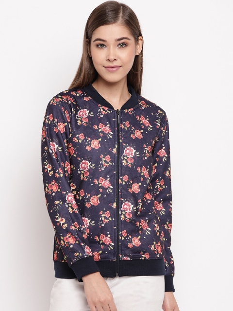 

Miss Grace Women Navy Blue Printed Sweatshirt