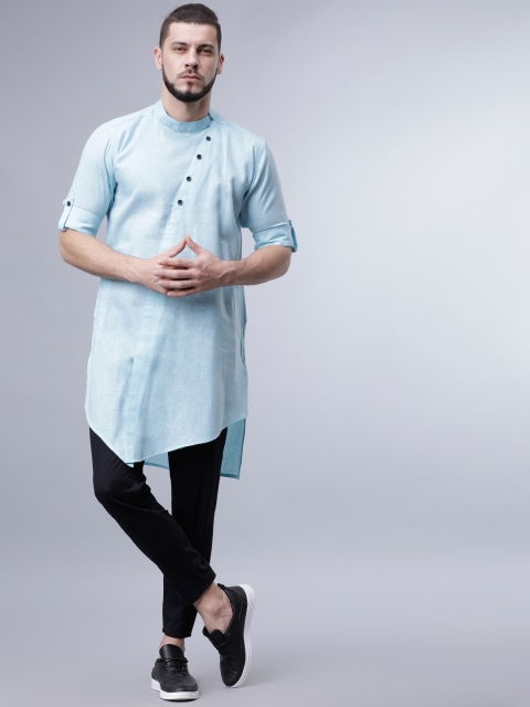 

Svanik Men Blue Solid Pathani Kurta