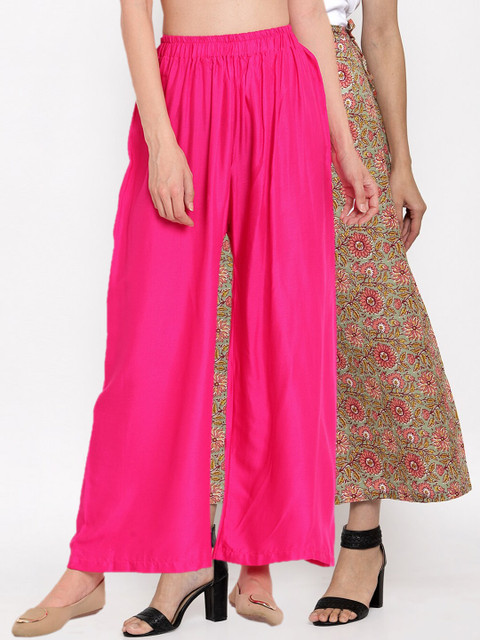 

TAG 7 Women Pack Of 2 Palazzos, Green