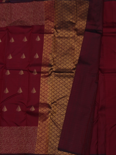 

Pothys Maroon & Gold-Toned Pure Silk Woven Design Saree