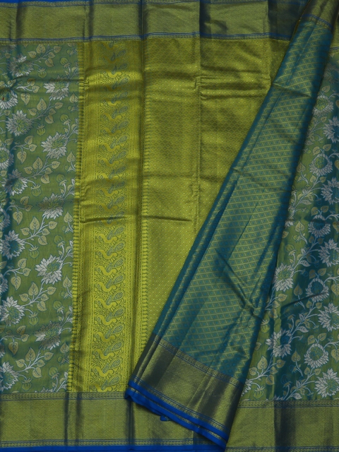 

Pothys Blue & Green Tissue Woven Design Saree