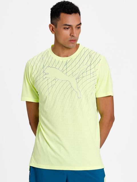 

Puma Men Fluorescent Green Printed Round Neck T-shirt