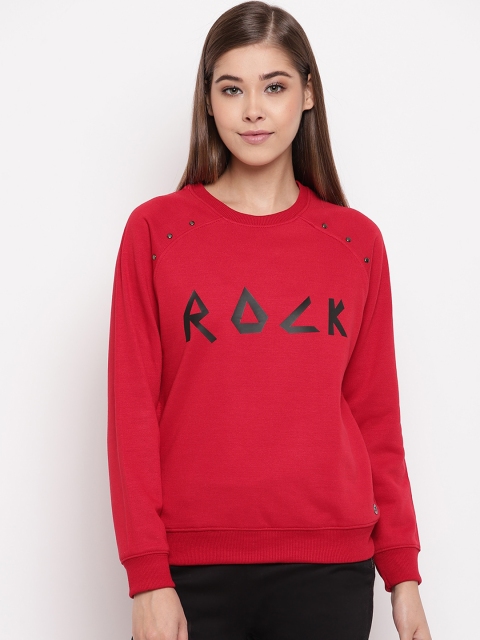 

Miss Grace Women Red & Black Printed Sweatshirt