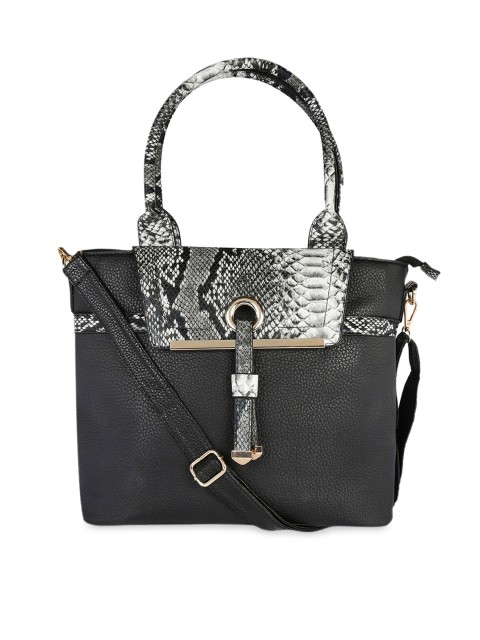 

KLEIO Black Printed Handheld Bag