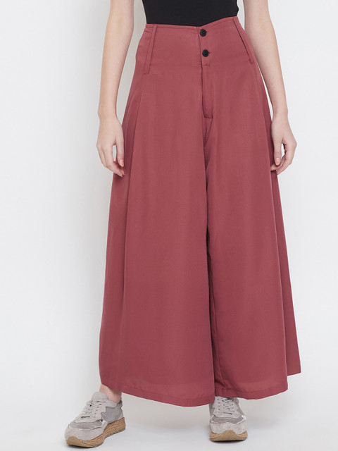 

Castle Women Coral Solid Flared Palazzos