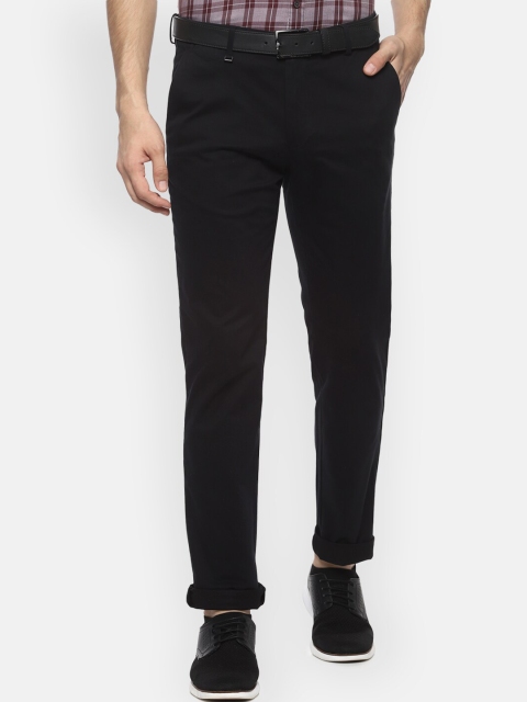 

Van Heusen Men Black Slim Fit Solid Regular Trousers