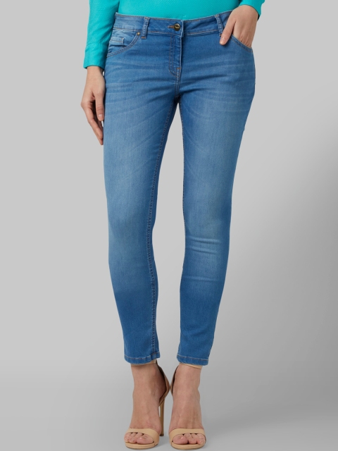 Park Avenue Woman Blue Skinny Fit Mid-Rise Clean Look Jeans