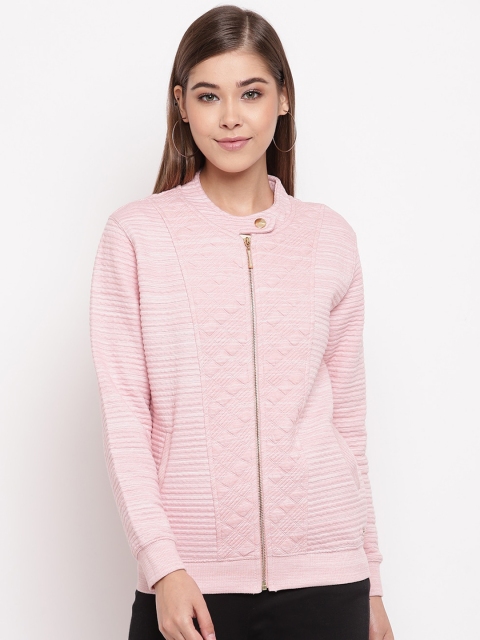 

Miss Grace Women Peach-Coloured Self Design Sweatshirt