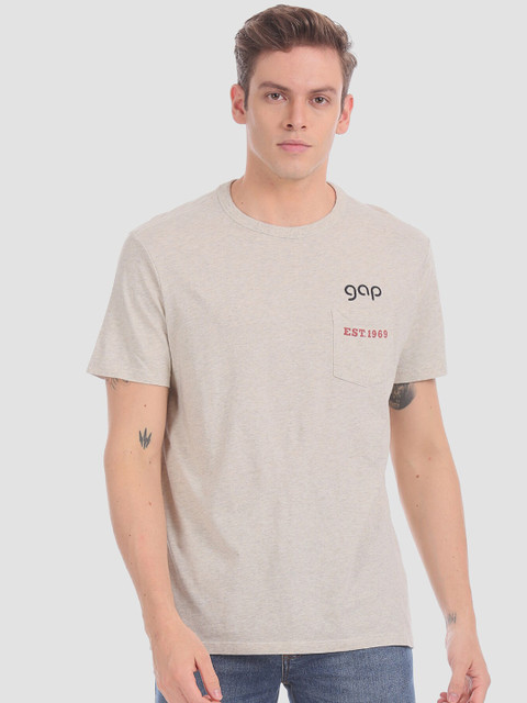 

GAP Men Taupe Brand Logo Printed T-shirt