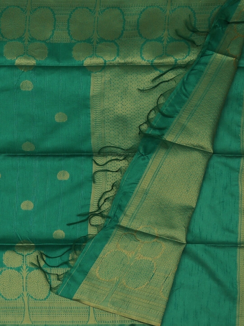

Pothys Green & Gold-Toned Art Silk Woven Design Saree
