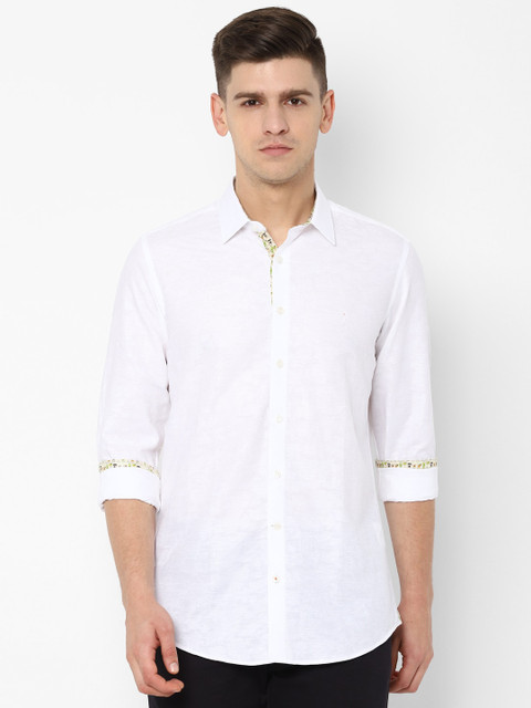 

SIMON CARTER LONDON Men White Slim Fit Floral Print Casual Shirt