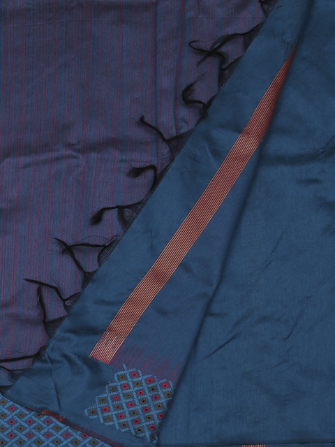 

Pothys Pink & Blue Art Silk Striped Saree