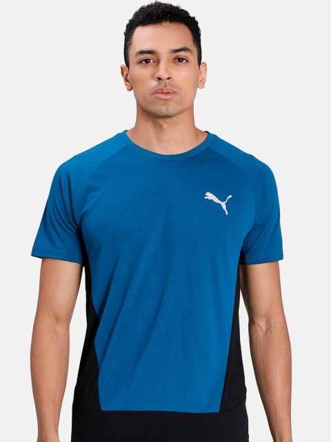 

Puma Men Blue Solid Evostripe T-shirt