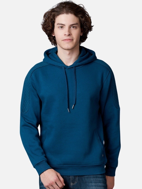 

MARCA Disati Men Blue Solid Hooded Sweatshirt
