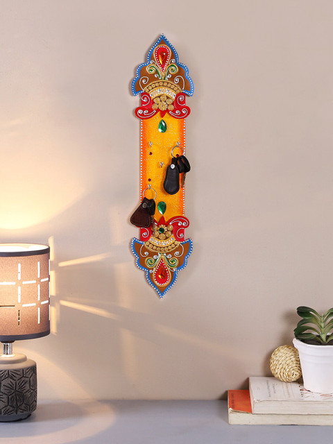 

Aapno Rajasthan Yellow & Orange Hand-Painted Decorative Wall Decor