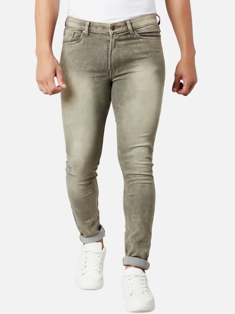 

MARCA Disati Men Olive Green Skinny Fit Mid-Rise Clean Look Jeans