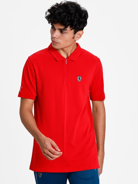 

PUMA Motorsport Men Red Solid Polo Collar T-shirt