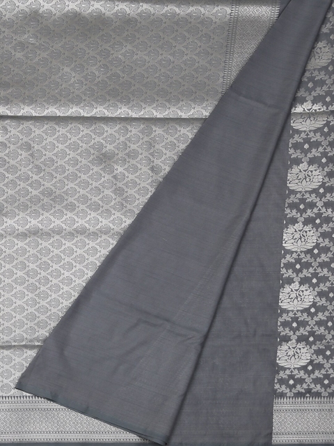 

Pothys Grey & Silver-Toned Art Silk Woven Design Saree