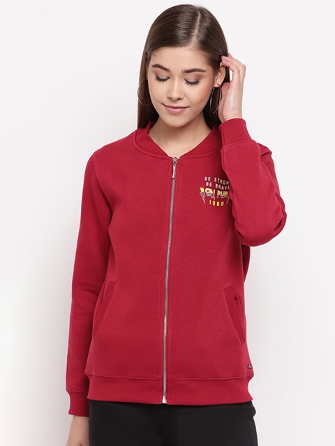 

Miss Grace Women Maroon Solid Sweatshirt