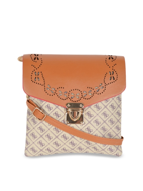 

KLEIO Brown & Beige Printed Sling Bag
