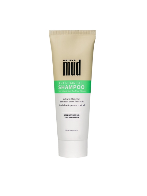MensXP Mud Anti Hairfall Shampoo With Volcanic Black Clay & Saw Palmetto 250ml, White