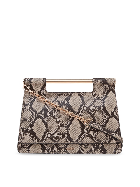 

ALDO Beige & Brown Snake Skin Textured Satchel