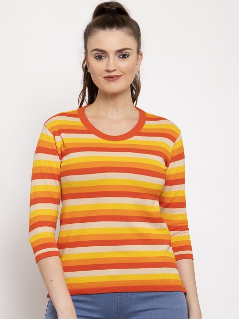

Kalt Women Yellow Striped Top