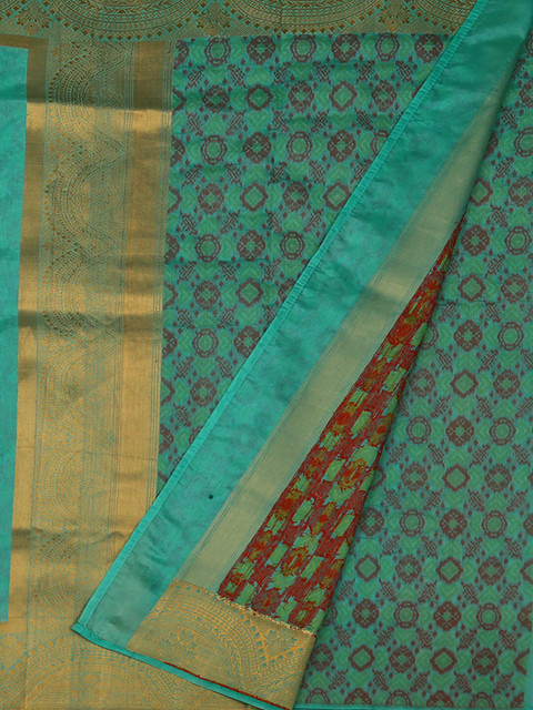 

Pothys Green Woven Design Jute Silk Saree