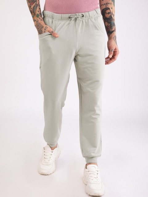 

Bewakoof Men Grey-Melange Solid Straight-Fit Joggers