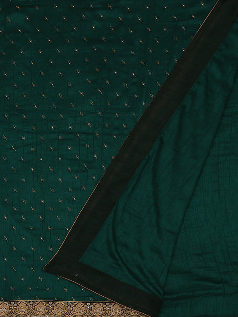 

Pothys Green Embellished Poly Georgette Saree
