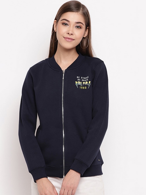 

Miss Grace Women Navy Blue Solid Sweatshirt