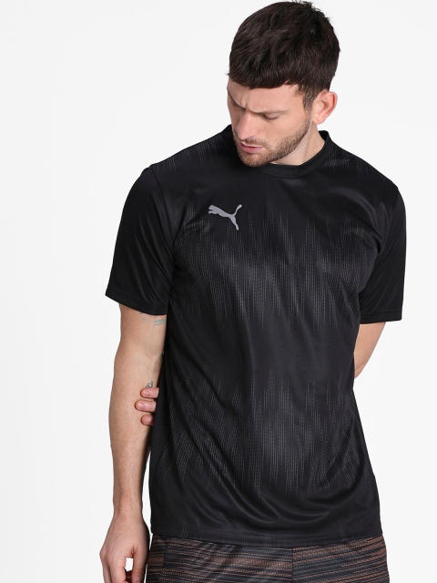 

Puma Men Black Solid Round Neck T-shirt
