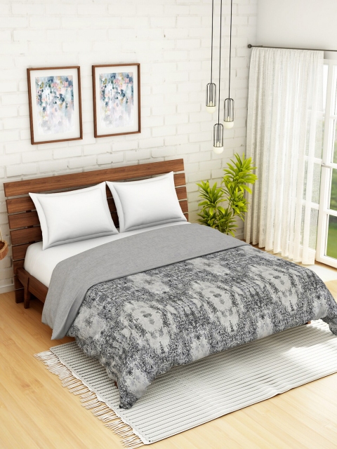 

SPACES Grey Abstract AC Room 210 GSM Double Bed Quilt