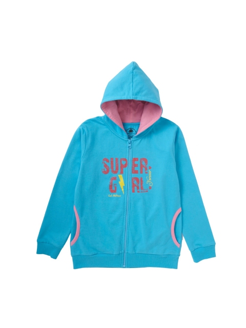 

Cub McPaws Girls Blue Printed Hooded Sweatshirt