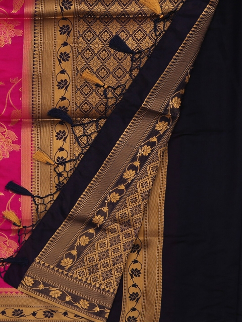 

Pothys Pink & Black Art Silk Woven Design Saree