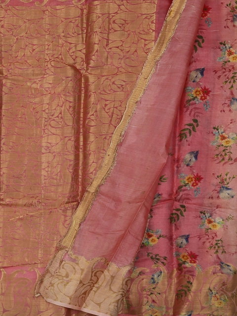 

Pothys Peach-Coloured Woven Design Pure Silk Saree