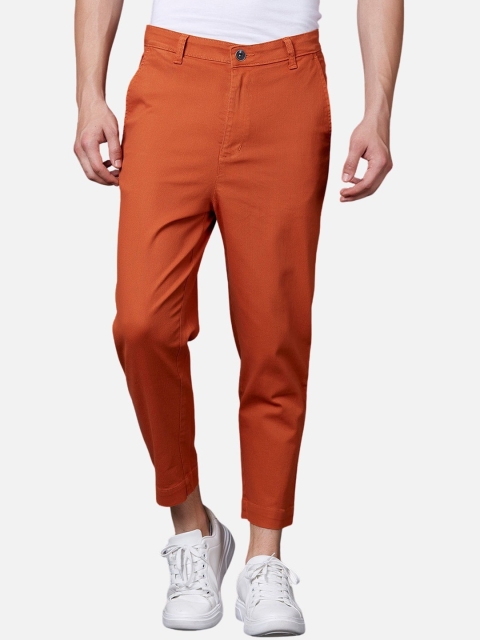 

MARCA Disati Men Rust Orange Solid Regular Trousers