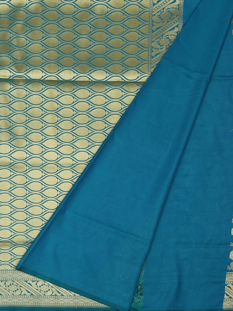 

Pothys Blue & Gold Art Silk Woven Design Saree