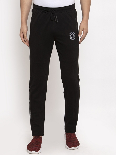 

CONFIDENCE Men Black Solid Slim-Fit Track Pants