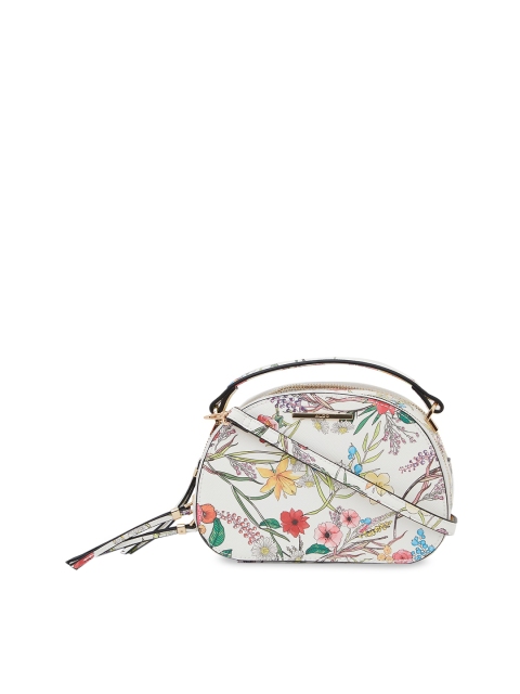 

ALDO White Floral Printed Handheld Bag