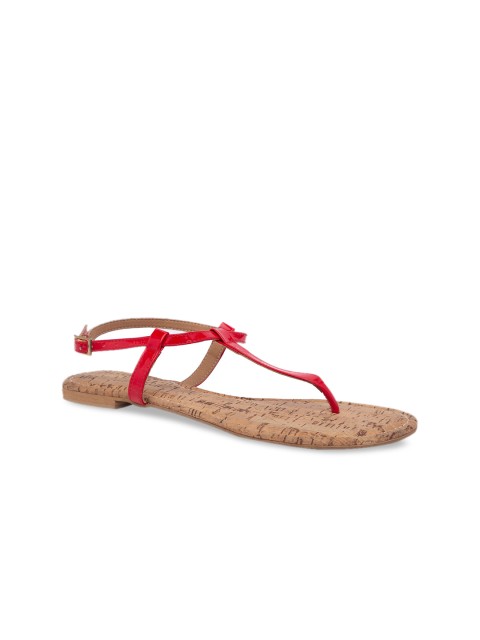 

Inc 5 Women Red Solid Open Toe Flats