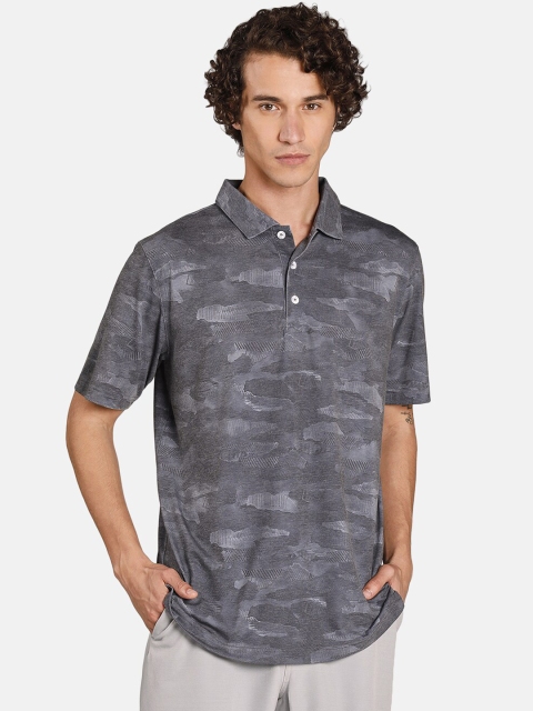 

Puma Men Black Printed Solarised Camo dryCELL Polo Collar T-shirt