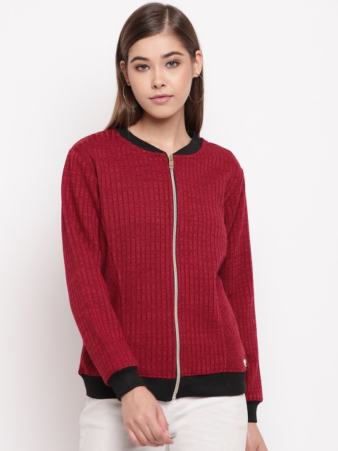 

Miss Grace Women Maroon Solid Sweatshirt