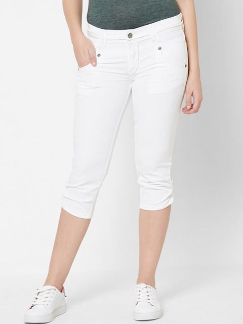 

Juliet Women White Regular Fit Mid-Rise Low Distress Jeans