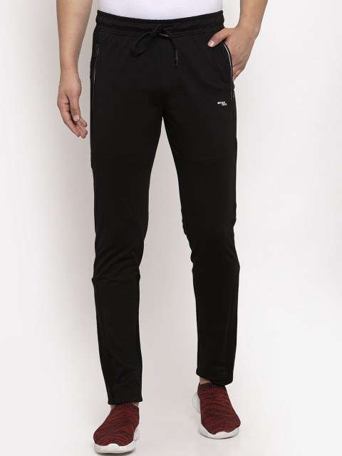 

CONFIDENCE Men Black Solid Slim-Fit Track Pants