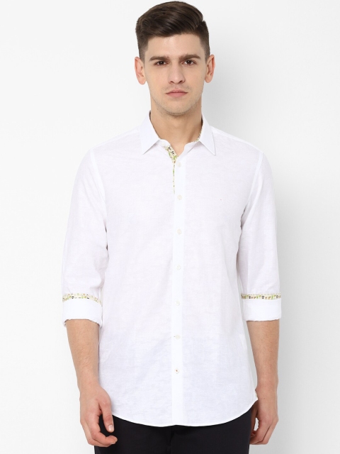 

SIMON CARTER LONDON Men White Slim Fit Floral Print Casual Shirt