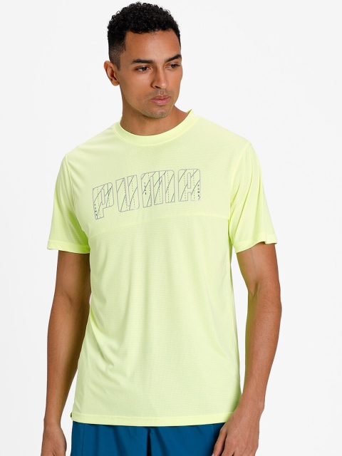 

Puma Men Yellow Printed Round Neck T-shirt