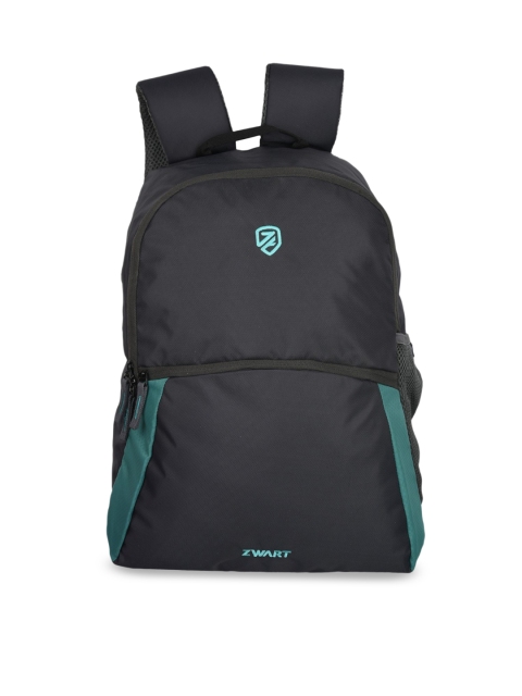 

Zwart Unisex Grey & Green Solid Backpack