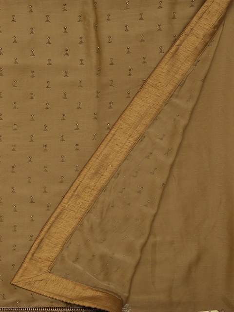 

Pothys Gold-Toned Embroidered Poly Georgette Saree
